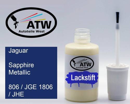 Jaguar, Sapphire Metallic, 806 / JGE 1806 / JHE: 20ml Lackstift, von ATW Autoteile West.